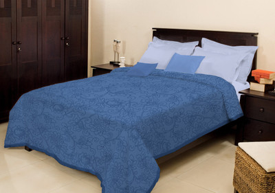 

Bombay Dyeing Floral Single Mink Blanket(Microfiber, Blue)