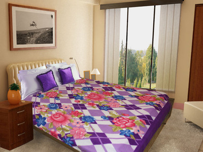 60% OFF on Christy's Collection Floral Double Blanket(pollar, Multicolor)