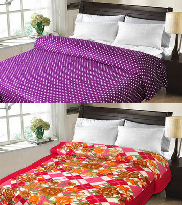 

Sanvi Traders Floral Double Blanket(Microfiber, Multicolor)