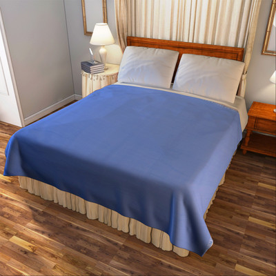 

Bombay Dyeing Plain Double Blanket(Microfiber, Blue)