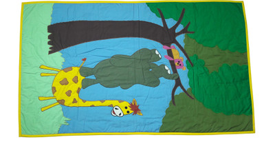 

Hugs N Rugs Embroidered  Blanket(Microfiber, Multicolor