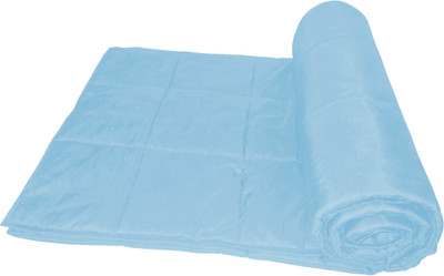 35% OFF on Zikrak Exim Checkered Single Quilt(Poly Dupiony, Light Blue)