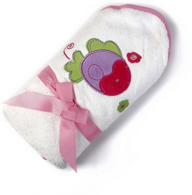 

Babyoodles Embroidered  Hooded Baby Blanket(Microfiber, White