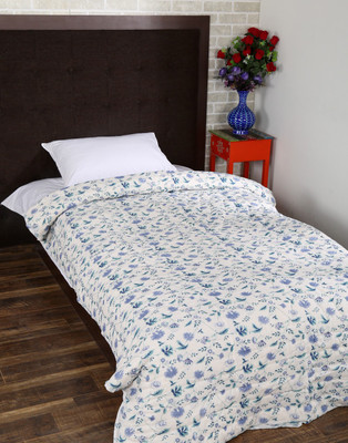 

Rajrang Floral Single Comforter(Cotton, White)