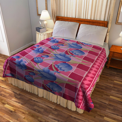 

Bombay Dyeing Floral Double Blanket(Microfiber, Pink)