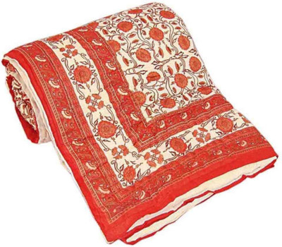 

Sellstra Floral Single Comforter(Microfiber, Red)