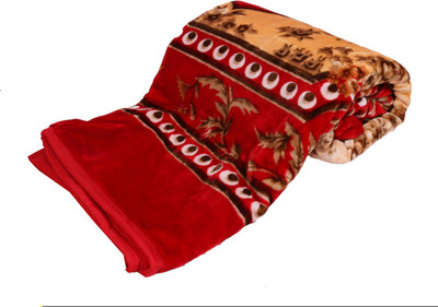 

IndiWeaves Floral  Mink Blanket(Microfiber, Red