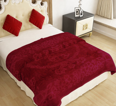 

Home Candy Floral  Mink Blanket(Microfiber, Maroon