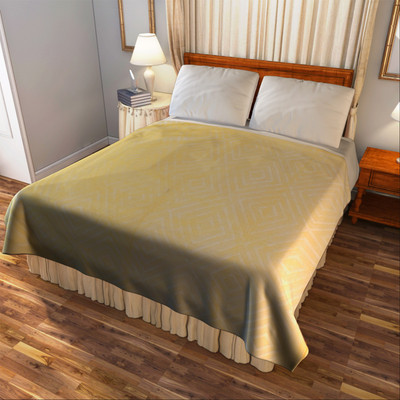 

Bombay Dyeing Striped Double Blanket(Microfiber, Yellow)