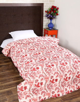 

Rajrang Floral Single Comforter(Cotton, Off White)