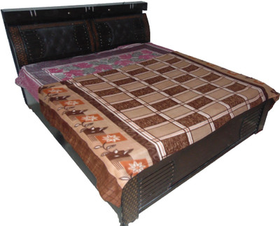 

Vrinde Checkered  Blanket(100% Wool, Brown