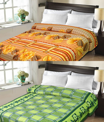 

Sanvi Traders Floral Double Blanket(Microfiber, Multicolor)