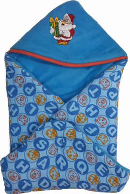 

Brandonn Polka  Hooded Baby Blanket(Microfiber, Blue