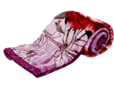 

IndiWeaves Floral  Mink Blanket(Polyester, Purple