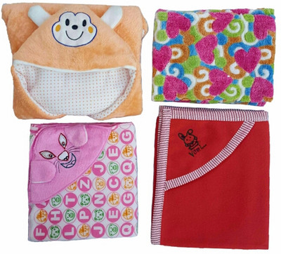 

Brandonn Printed  Hooded Baby Blanket(Microfiber, Multicolor