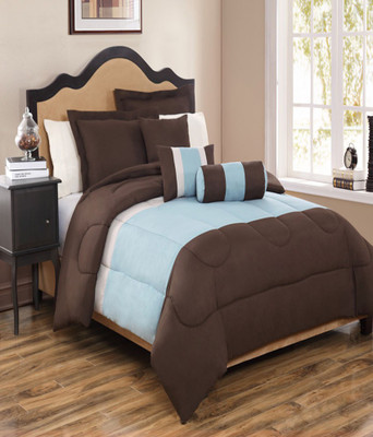 

Bella King Cotton Duvet Cover(Brown, Blue), Blue;brown