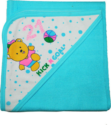 

Crack4Deal Plain  Hooded Baby Blanket(Polyester, Multicolor