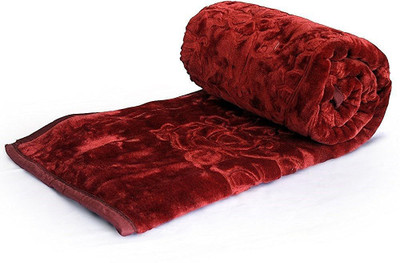 

Shivam Concepts Floral Double Blanket(Microfiber, Red)