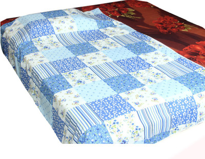 

Kuber Industries Floral  Dohar(Microfiber, White