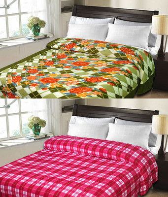 

Sanvi Traders Floral Double Blanket(Microfiber, Multicolor)