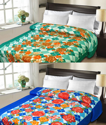 

Sanvi Traders Floral Double Blanket(Microfiber, Multicolor)