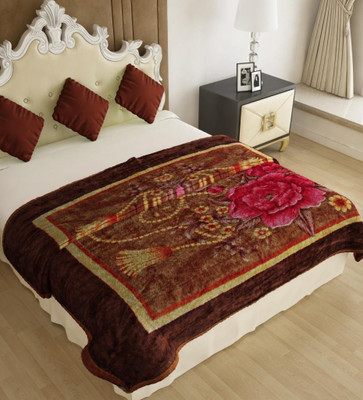 

Home Candy Floral  Mink Blanket(Polyester, Brown