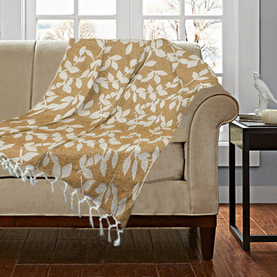 

Saral Home Abstract  Throw(Cotton, Beige