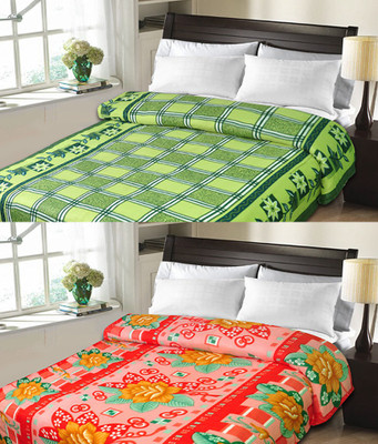 

Sanvi Traders Floral Double Blanket(Microfiber, Multicolor)