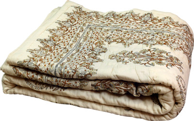 54% OFF on Buyclues Paisley Double Quilt(Cotton, Beige)