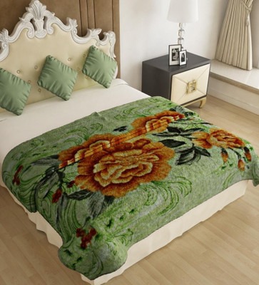 

Home Candy Floral  Mink Blanket(Polyester, Green