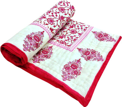 75% OFF on Shop Rajasthan Floral Single Quilt(100% Cotton, Multicolor)