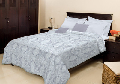 Bombay Dyeing Geometric Single Mink Blanket(Microfiber, Grey)