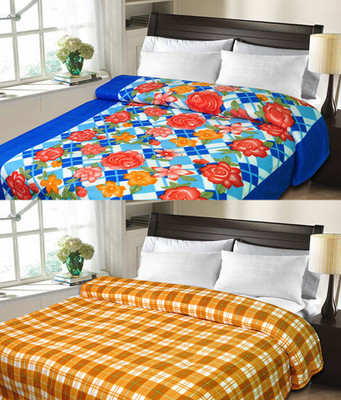 

Sanvi Traders Floral Double Blanket(Microfiber, Multicolor)