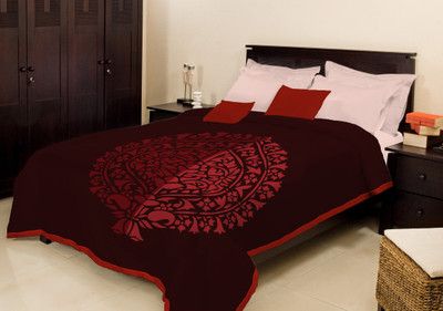 

Bombay Dyeing Floral Single Mink Blanket(Microfiber, Brown)