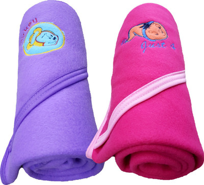

Brandonn Plain  Hooded Baby Blanket(Polyester, Purple, HOTPINK, Hotpink;purple