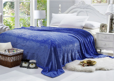 

Bombay Dyeing Floral Single Mink Blanket(Microfiber, Blue)