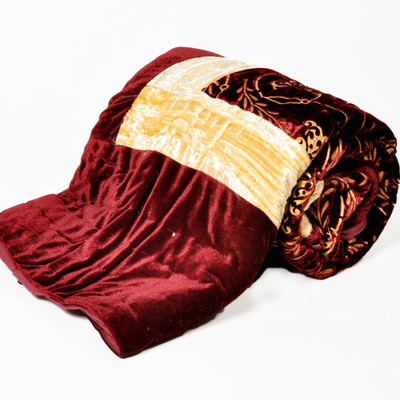 56% OFF on Little India Floral Single Quilt(Velvet, Maroon)