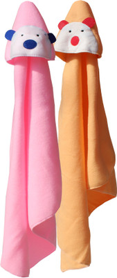 

My NewBorn Plain  Hooded Baby Blanket(Microfiber, Multicolor