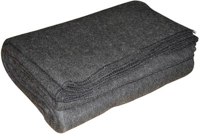 

Aazos Plain  Blanket(100% Wool, Grey