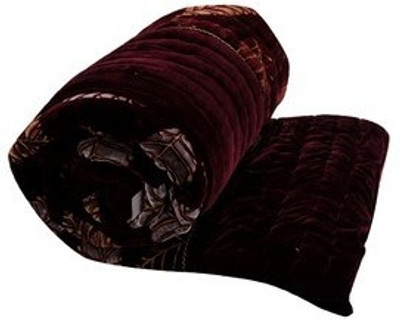 eCraftIndia Floral  Comforter(Polyester, Brown