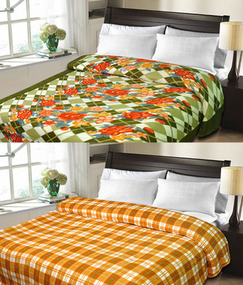 

Sanvi Traders Floral Double Blanket(Microfiber, Multicolor)