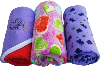 

Brandonn Printed  Hooded Baby Blanket(Microfiber, Purple