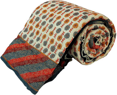 39% OFF on Little India Floral Single Comforter(Cotton, Multicolor)