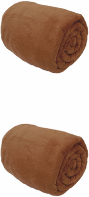Saksham Solid Single Fleece Blanket for  AC Room(Microfiber, Brown)