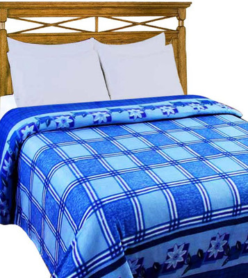 

Home Candy Checkered  Coral Blanket(Polyester, Blue