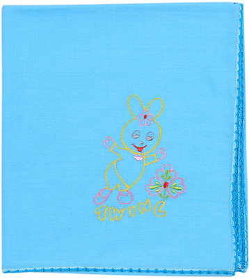 

Ole Baby Embroidered  Swadding Baby Blanket(Cotton, Blue