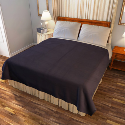 

Bombay Dyeing Plain Double Blanket(Microfiber, grey blue)