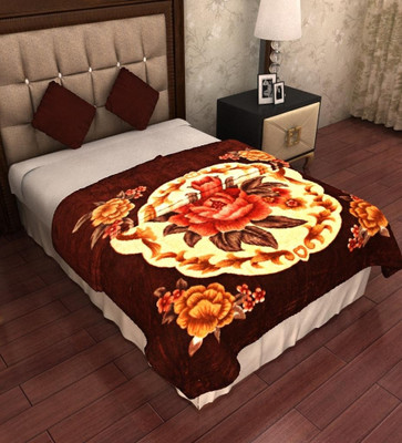 

Home Candy Floral  Mink Blanket(Polyester, Brown