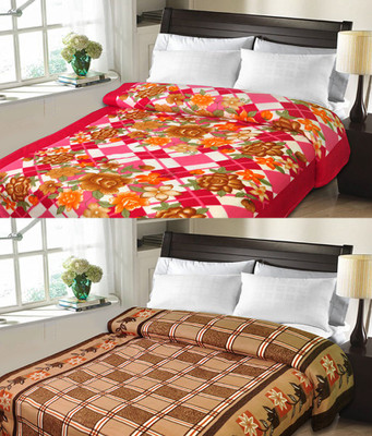 

Sanvi Traders Floral Double Blanket(Microfiber, Multicolor)