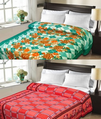 

Sanvi Traders Floral Double Blanket(Microfiber, Multicolor)